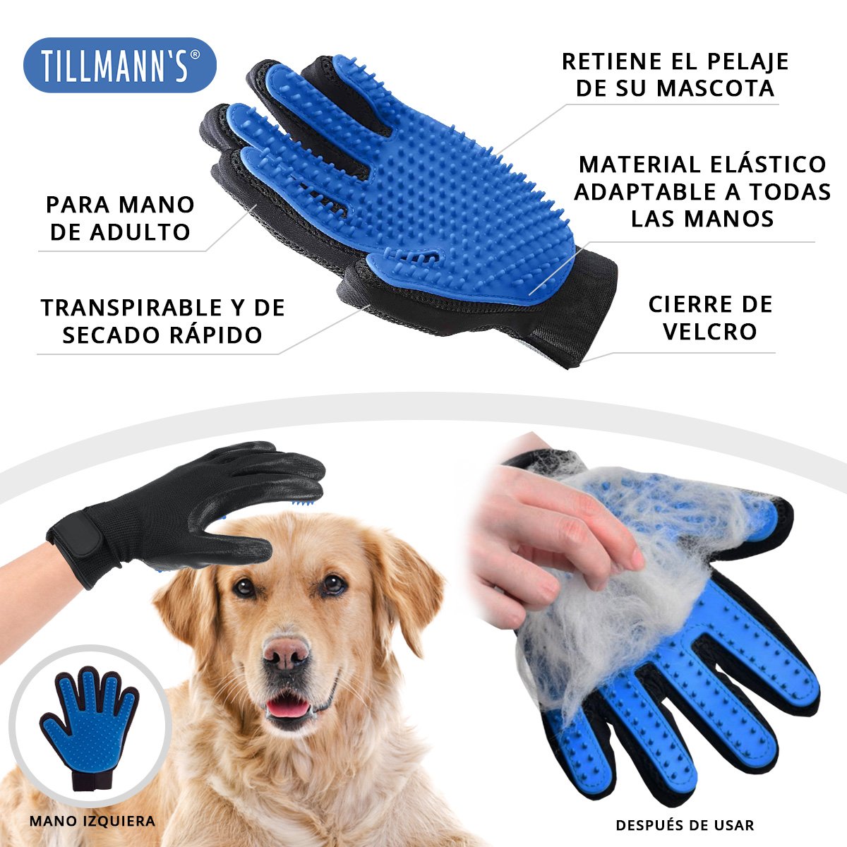 🐾 PelosFuera Pack 😺🐶 – Cepillo + Guante Antipelos