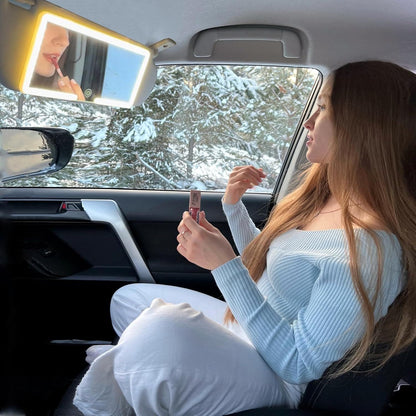 Espejo LED para Auto con Luz - BellaCar™ Maquillaje Parasol Recargable - Kompry
