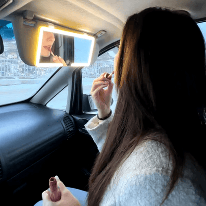 Espejo LED para Auto con Luz - BellaCar™ Maquillaje Parasol Recargable - Kompry