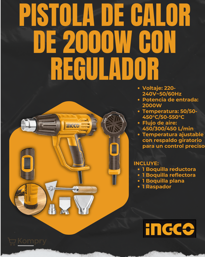 Pistola de Calor PowerHeat Pro 2000W – Tu aliada en bricolaje y reparaciones - Kompry