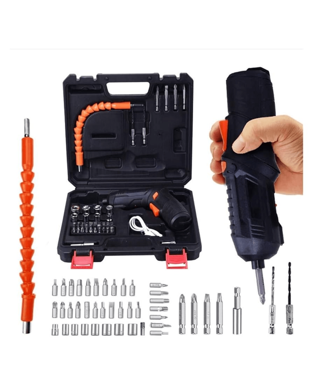 PowerFix Pro Destornillador Eléctrico Inalámbrico 47 en 1 Recargable - Kompry