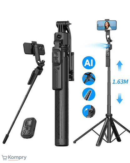 Trípode Inteligente C17 AI - Seguimiento Facial 360° Auto - Tracking Bluetooth - Kompry