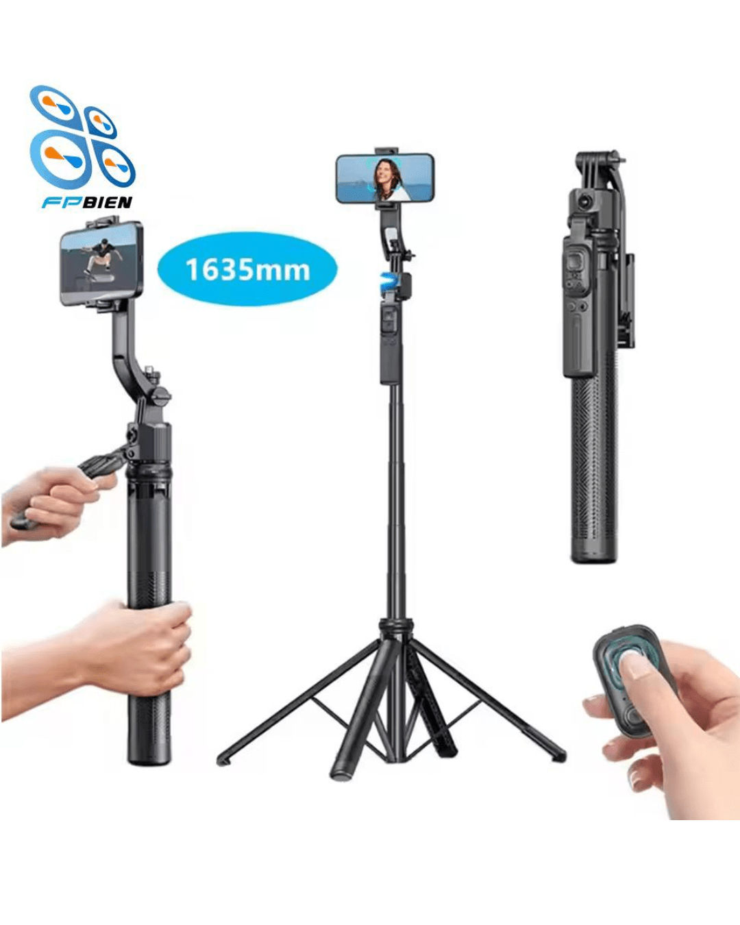 Trípode Inteligente C17 AI - Seguimiento Facial 360° Auto - Tracking Bluetooth - Kompry